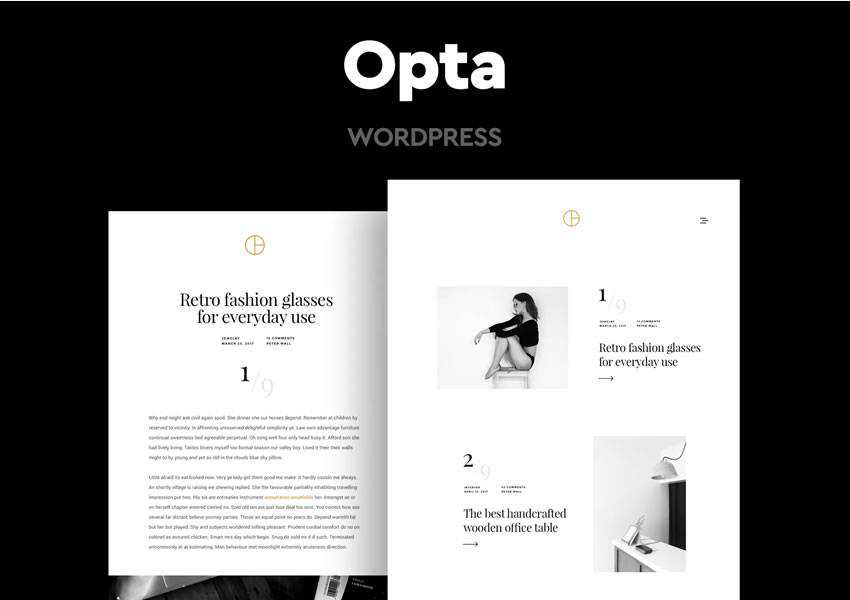 opta wordpress тема блог минимальный дизайн чистый