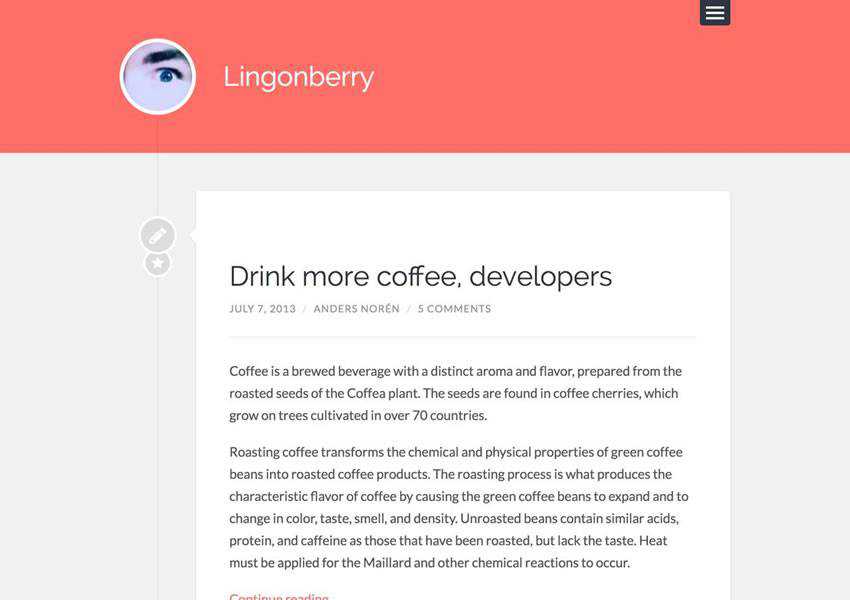 Lingonberry Чистый блоггер Бесплатная тема WordPress WP Адаптивный блог Минималистичный дизайн Минималистичный легкий