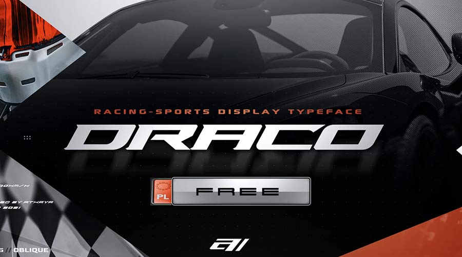 Draco — бесплатный шрифт для отображения гонок