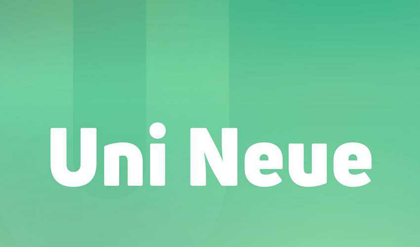 Uni Neue бесплатный минимальный дизайн шрифта типографика