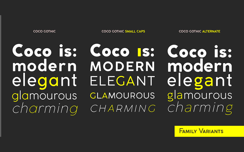 Coco Gothic бесплатный минимальный дизайн шрифта типографика
